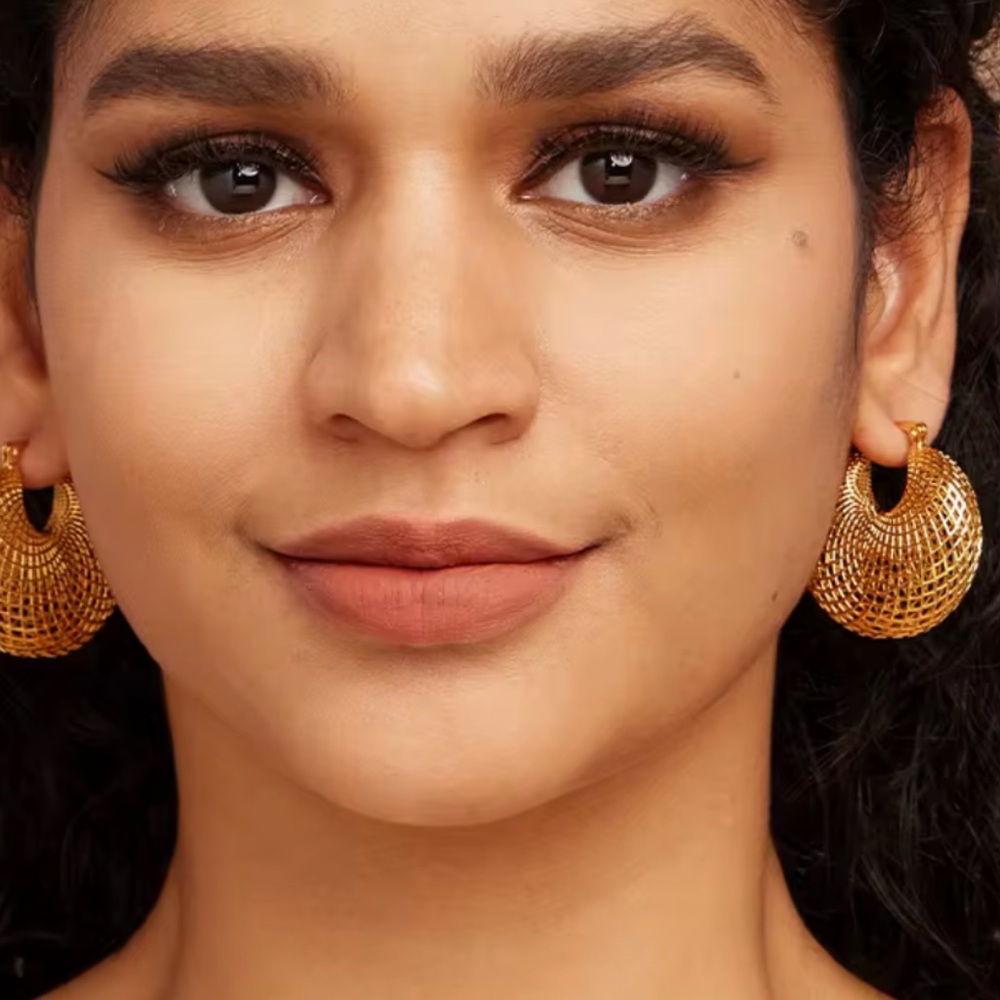 Fashion Jewelry Gold Mesh Earrings